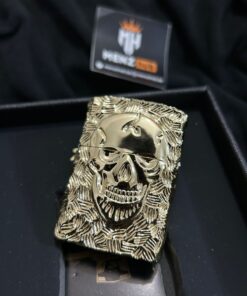 Zorro Pure Copper Windproof Oil Lighter - Skull Armor