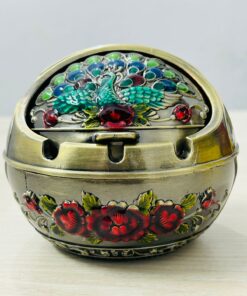 Vintage Metal Ashtray-Peacock(large)